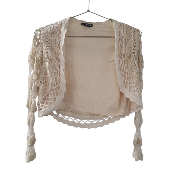 Gaby Eden Crochet Bolero Shrug Jacket Short - Picture 4 of 7
